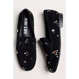 Celestial Boho Bibi Lou Icon Studded Loafers 41 10 Black Suede Anthropologie